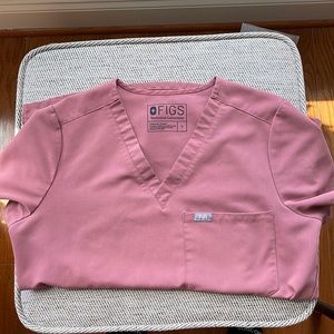 Figs Catarina Scrub Top Mauve Pink